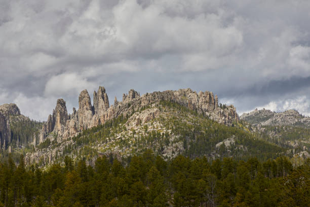 istock Cathedral Spires in Custer State Park with Approaching Storm Clouds, South Dakota 2201133763