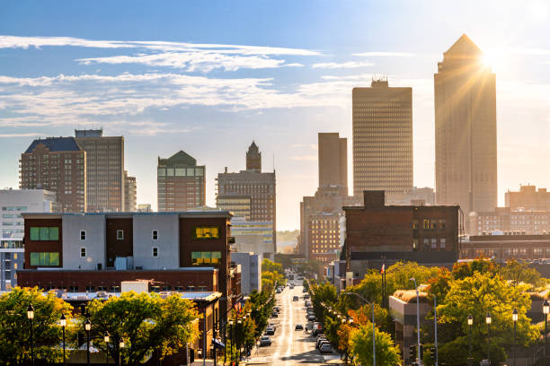 istock Des Moines, Iowa skyline late afternoon 2201137621