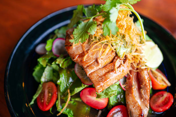 A beautifully grilled tuna steak