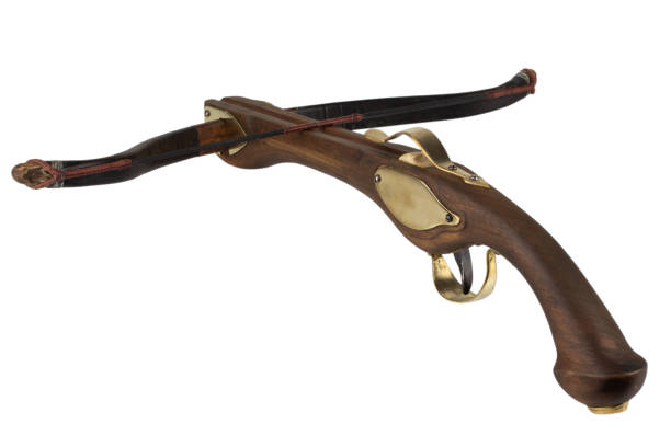 istock Vintage small crossbow isolated on white 2201153161