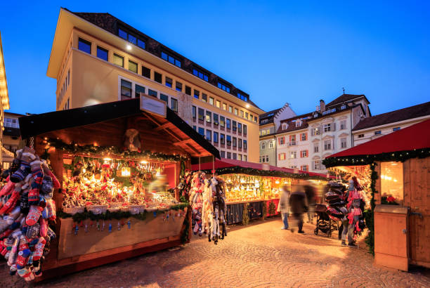 istock Bolzano, Christmas market decorations 2201153225