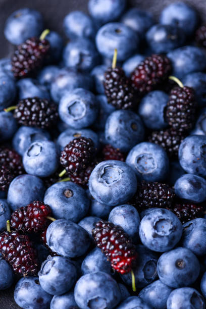 istock Macro shot of fresh blueberries and mulberries 2201153315