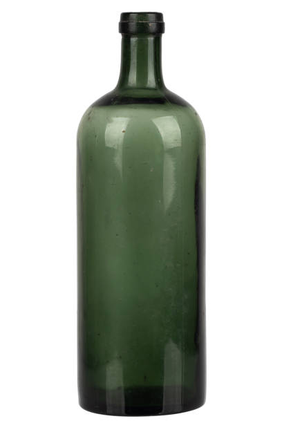 istock Antique retro green glass bottle 2201153384