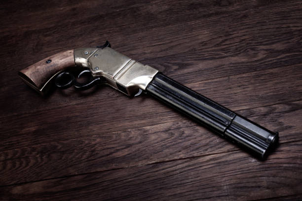 istock Old West vintage weapon - Volcanic Repeating Pistol 2201153628