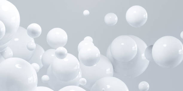 istock Group of White Bubbles Floating in the Air 3d render illustration 2201159587