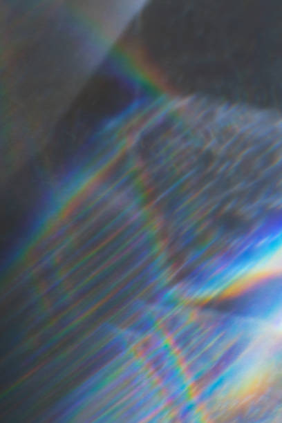 istock Water texture shadow with rainbow refraction of light. Overlay effect background 2201171916