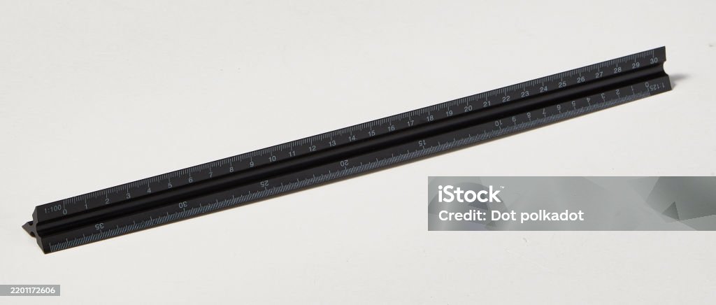 Tilted Ruler Triangular Ruler Is Tilted To Reveal Details Stock Photo - Download ...