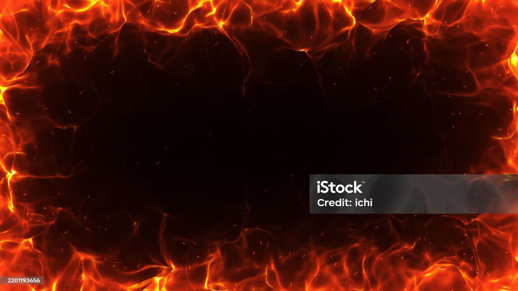 Fire Effect Frame Flame Frame Effect Stock Illustration - Download Image Now - Flame ...