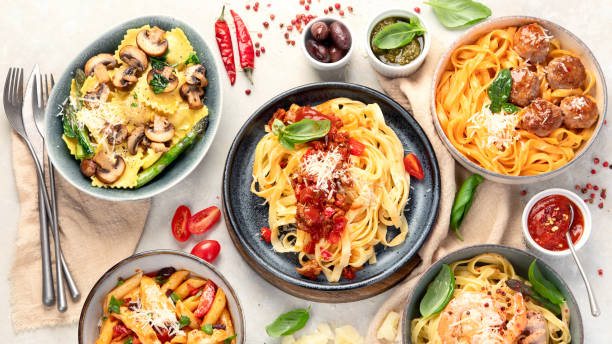 istock Assortment of italian pasta. 2201198677