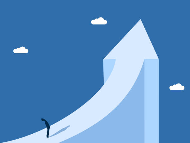 istock Businessman looking to the future on the growth arrow 2201202331