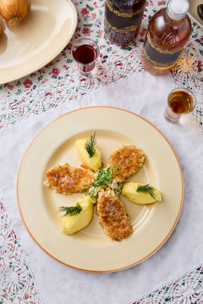istock Rustic Elegance Mashed Potatoes with Pozharsky Cutlets in Vintage Style 2201206388
