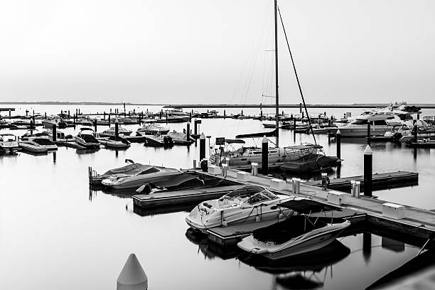 istock Yas Marina in Black and White 2201207933