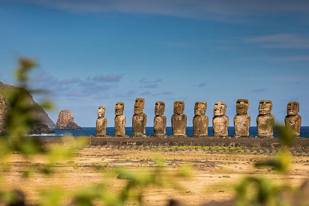 istock Moai statues of Ahu Tongariki lined up 2201207977