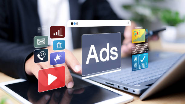 istock Digital marketing commerce online sale concept, Businessman using laptop with Ads dashboard digital marketing strategy analysis for branding. 2201212688