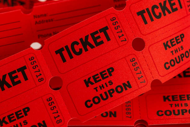 Background of a pile of red tickets
