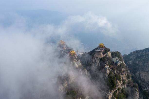 istock Misty Mountain Temples Aerial View 2201222752