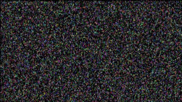 istock Colorful ASCII character virus-like digital screen distortion 2201230869