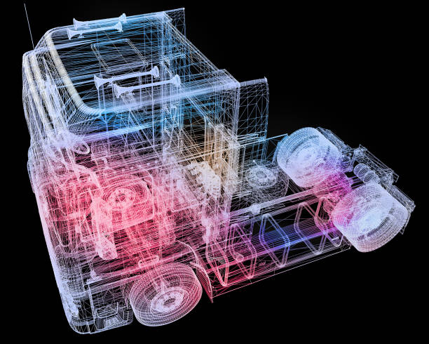 istock Thermal Details of 3D Truck Model 2201239889