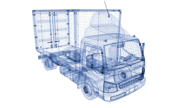 3D model of a flat nose east east and far east style truck.