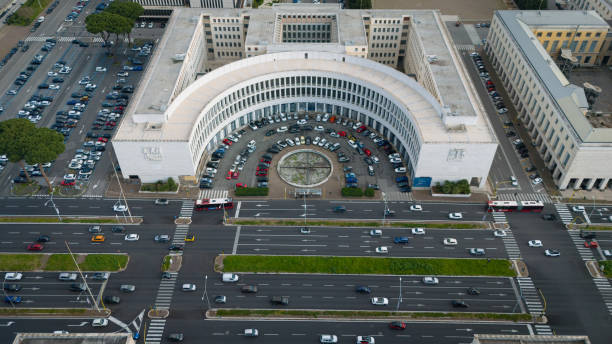 Aerial view of EUR district in Rome