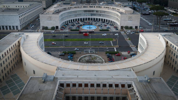 Aerial view of EUR district in Rome