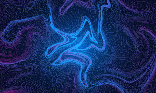 istock Neon flowing wavy lines on black background. Abstract sound wave design for ai concept, equalizer, audio record, voice assistant. Blue, pink orange gradient curve stripes. Synthwave wireframe net 2201249921