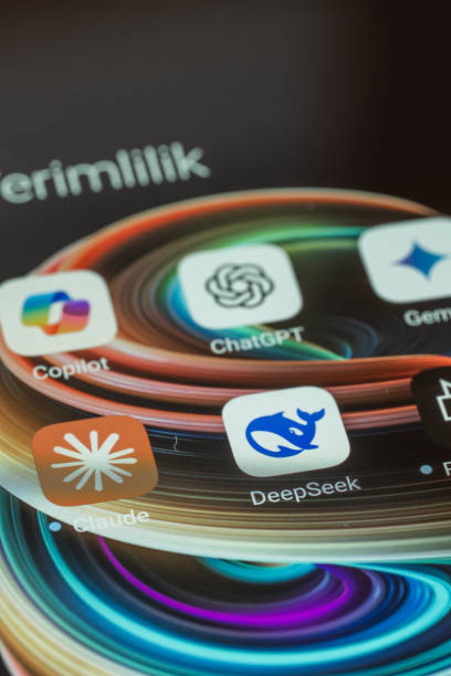 Istanbul, Turkey - february 22, 2025: DeepSeek AI and other AI applications on smartphone screen