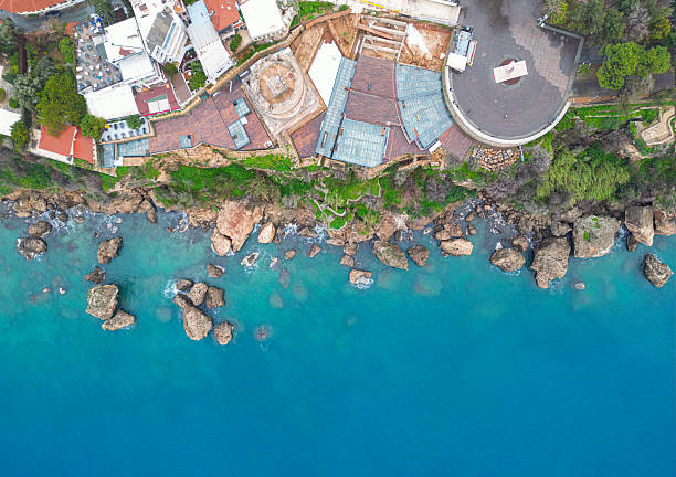 Cliffs and blue Sea in Antalya.