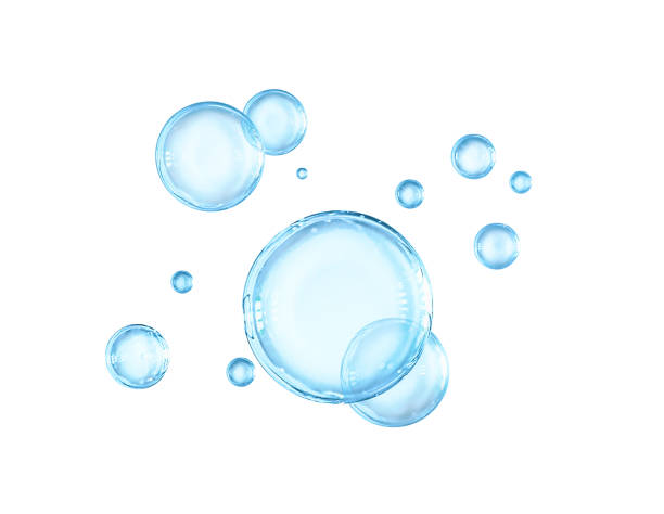 istock blue air bubbles are isolated on a white background 2201272063