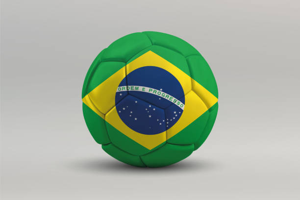 istock Brazil Soccer Ball with National Flag Design 2201273065