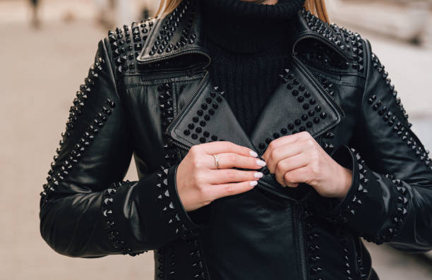Women's black winter/spring leather jacket