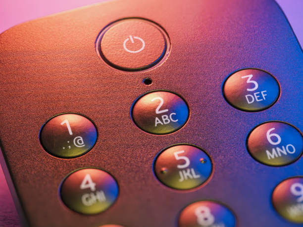 Close-up of a television's power button
