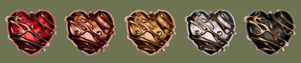 Young beautiful woman holding heart shape present