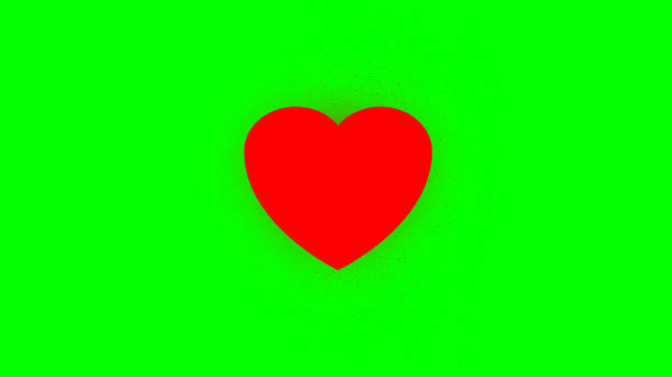 4k Seamless Red Loop Heart Shape, Full Rotation isolated on the Green Screen Background. Social media Heart. Valentines day and Love Concept. 4K stock video