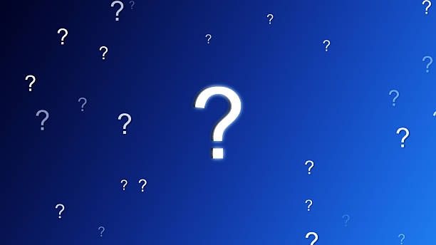 istock Question mark particle appear slow float and faded with bubbles on the dark blue background - 4K Stok photo 2201302761