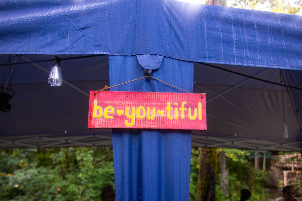 Positive affirmation sign that reads BE YOU TIFUL for beautiful