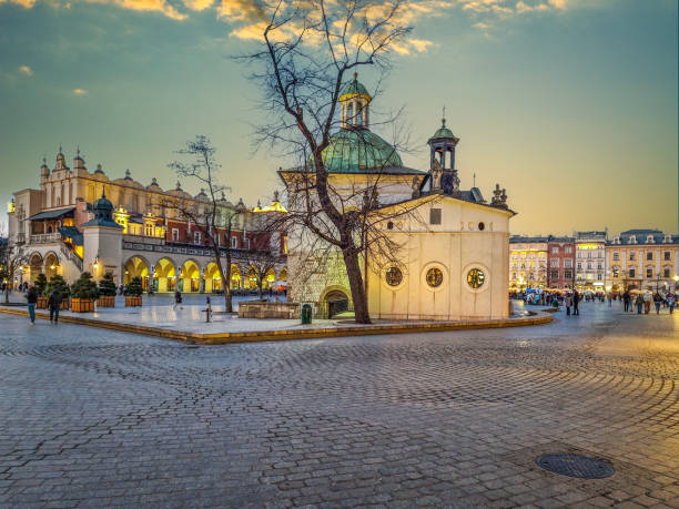 istock Evening on the old market square in Krakow, Poland. 2201306741