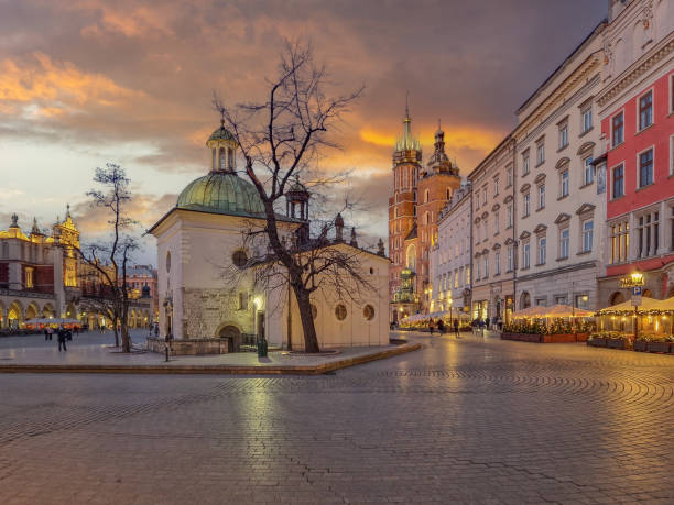 istock Evening on the old market square in Krakow, Poland. 2201306790