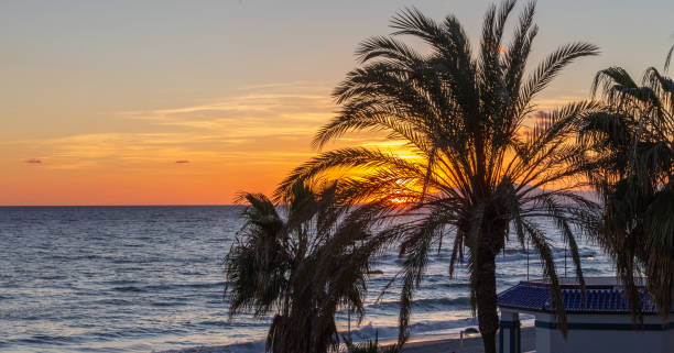 Sunset in Torrox Costa, Andalulia, Spain.