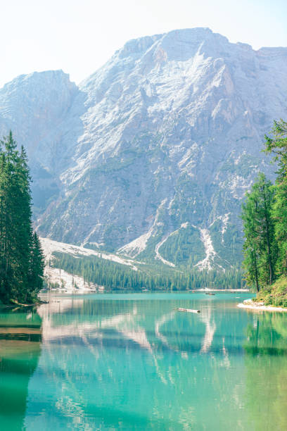 istock Stunning Alpine lake Pragser Wildsee 2201322090