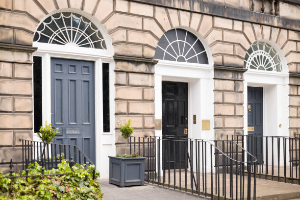 istock Row of Georgian front doors in New Town, Edinburgh, UK 2201325021