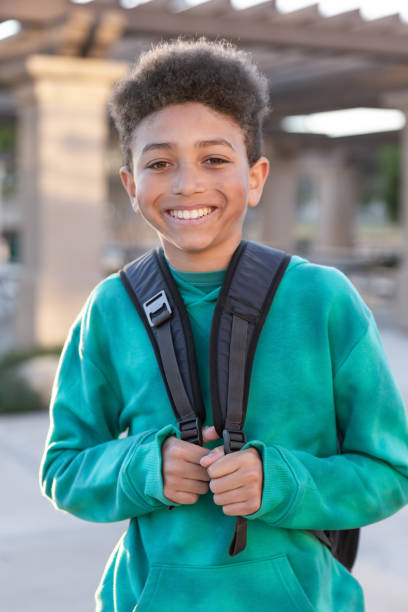 istock Portrait of a tween on campus with a backpack 2201326467