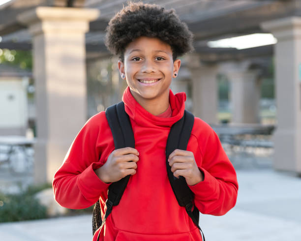 istock Portrait of a tween on campus with a backpack 2201326476