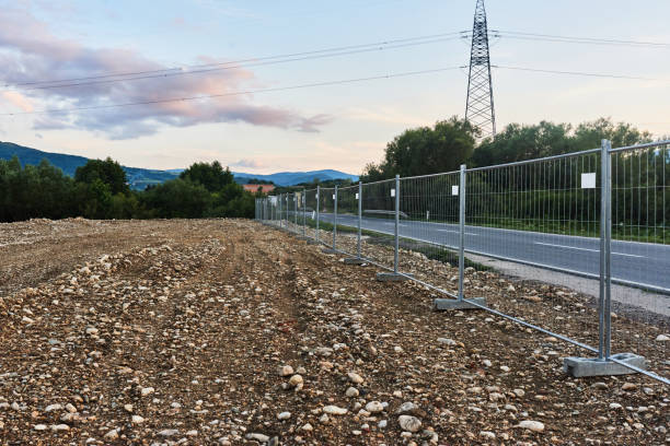 istock Railway Fence Along the Tracks 2201340574
