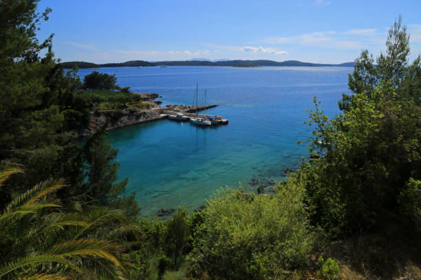 istock Small bay near Hvar island, Croatia 2201348195