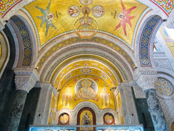 istock Ornate Byzantine-style Church Interior with Golden Mosaics 2201350615