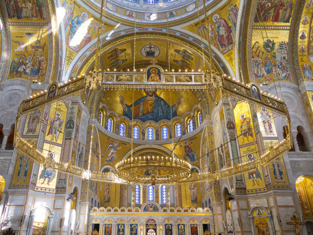 istock Ornate interior of Byzantine-style cathedral 2201351328