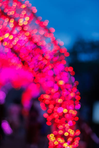 istock Red glitter vintage lights background. defocused 2201362478