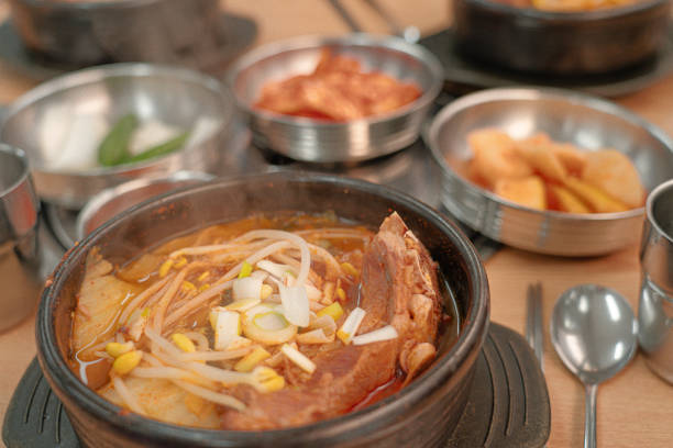 Pork on the Bone Soup , korean food. High quality photo