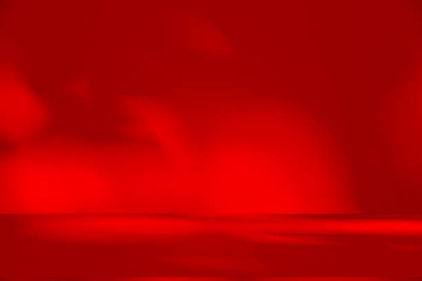 istock Wall interior background, studio and backdrops show products.with shadow from window color red . background for text insertion and presentation product 2201394969